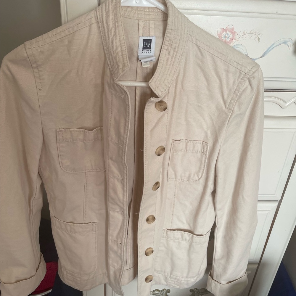 Cream color button down coat